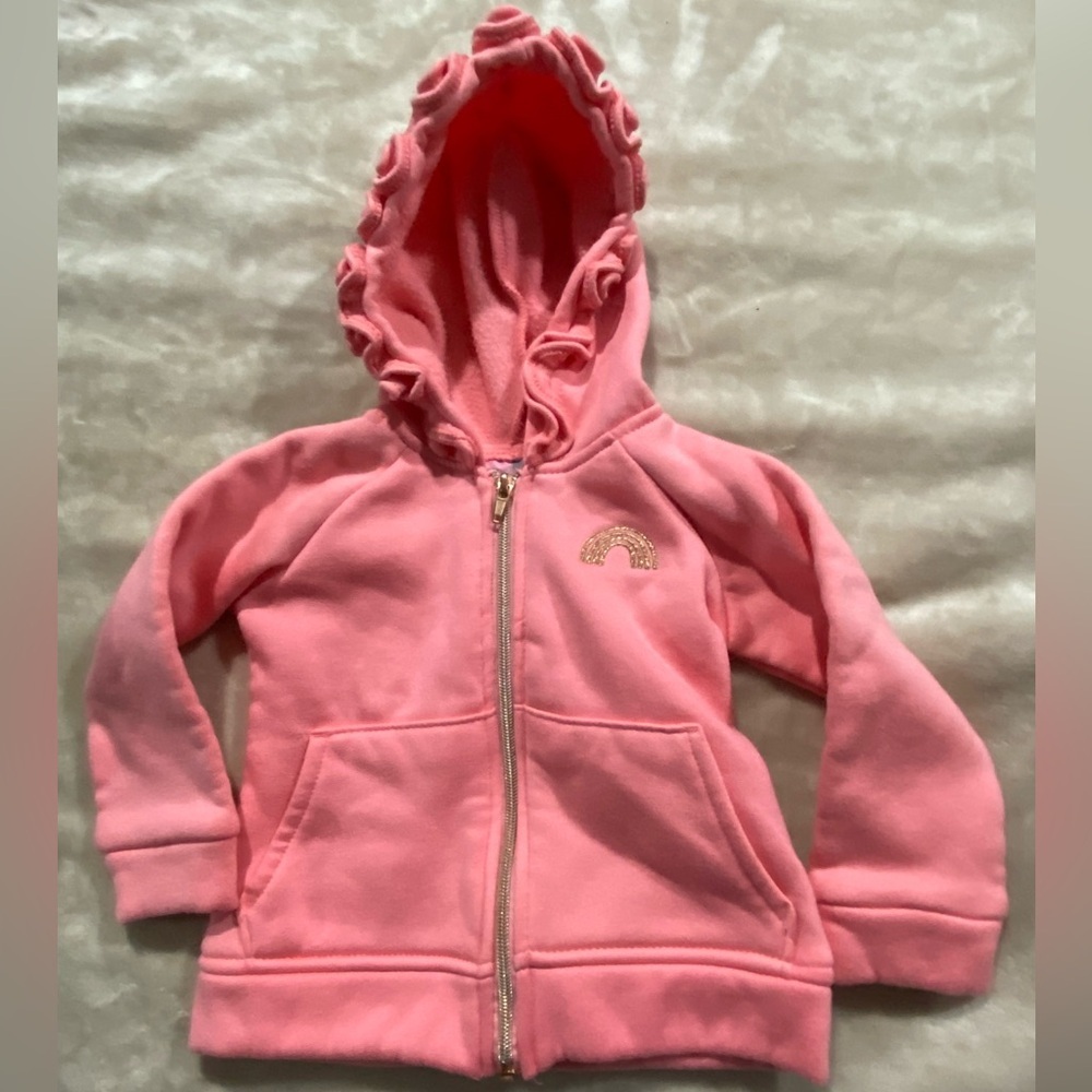 Penelope Mack Pink Hoodie with Rainbow Accent